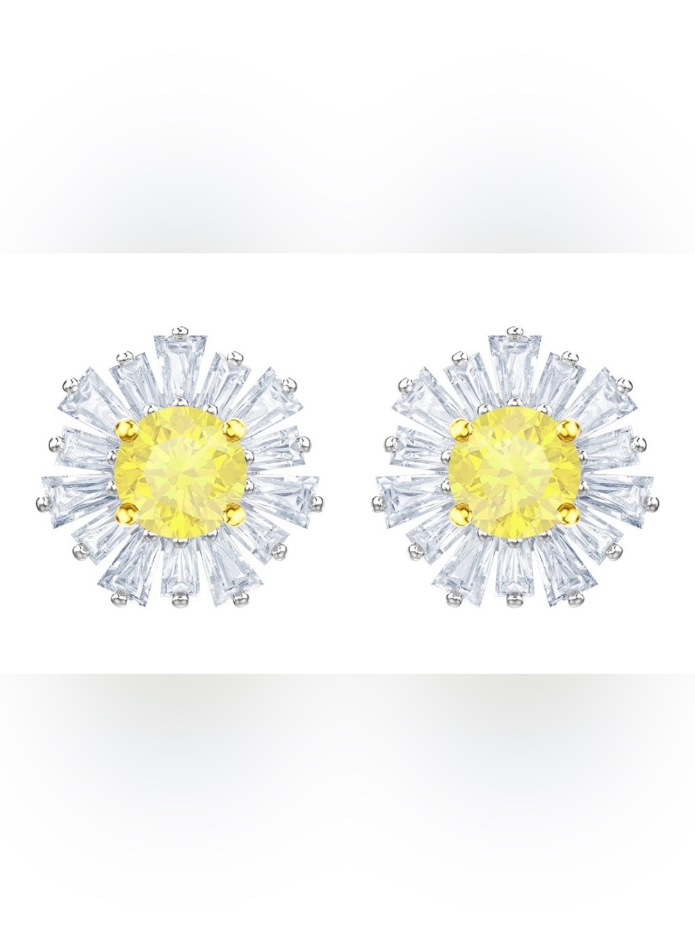 Swarovski Yellow Sunburst Crystal Stud Earrings - Women Jewelry (5459591)